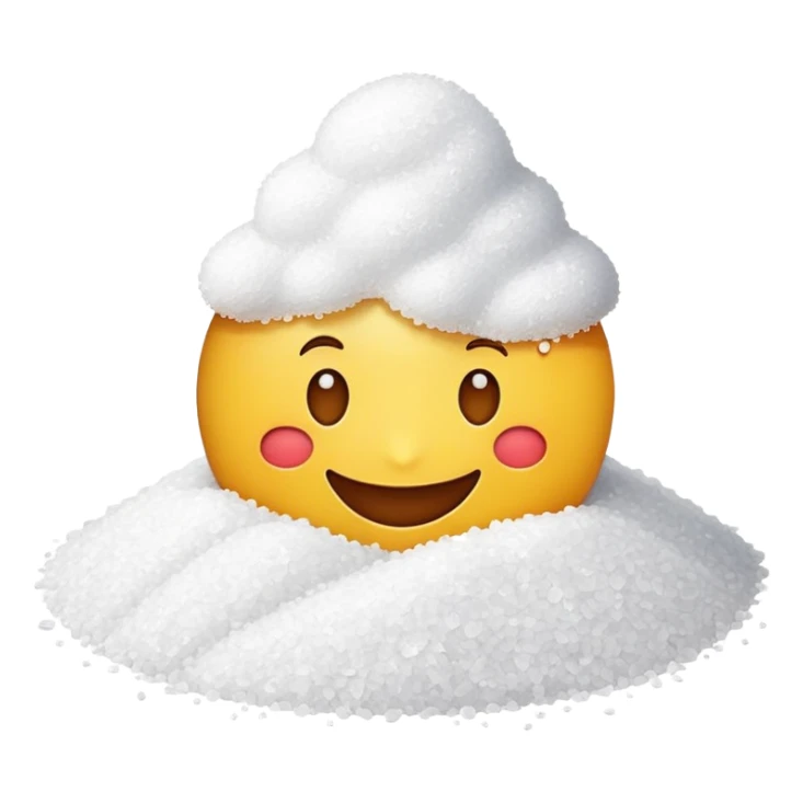 Happy emoji with a pile of salt sticker