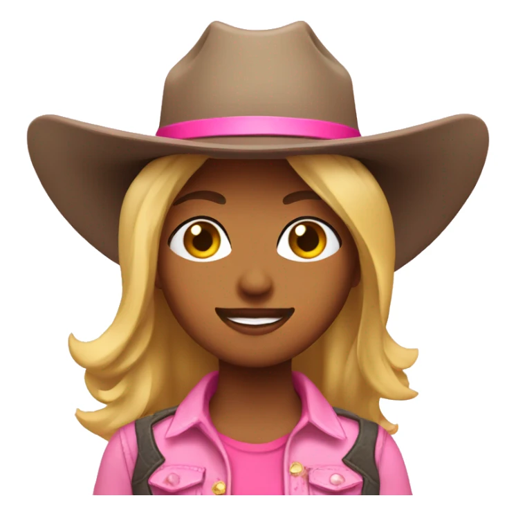 cowgirl with pink cowboy hat sticker