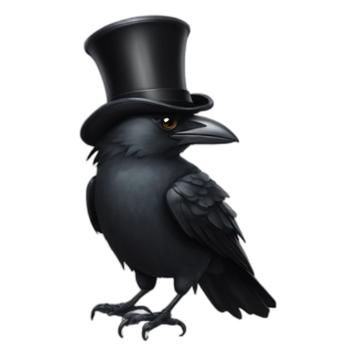 crow in top hat and monocle dragon tattoo sticker
