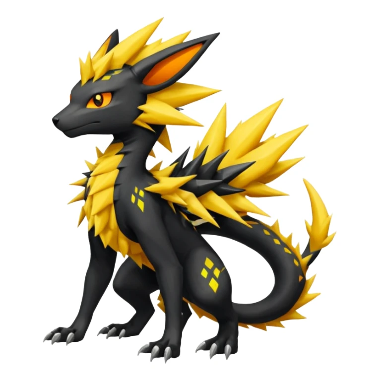 Salandit-Zygarde-Electrike-Jolteon-Manectric-Fakémon-fusion, full body sticker