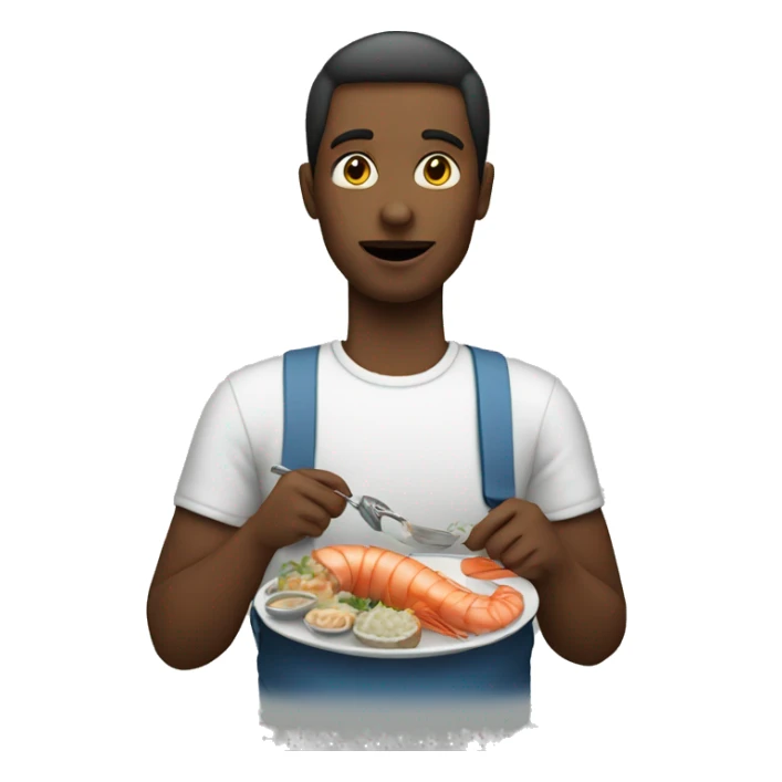 A person eating seafood  sticker