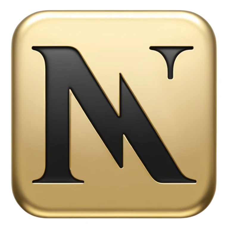 letter N in black and gold sticker