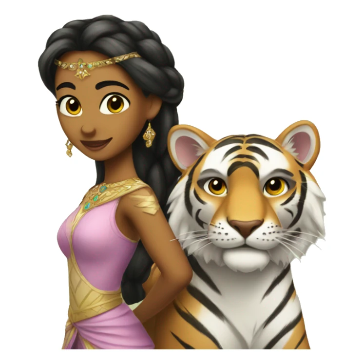 Jasmine princess and her tiger rajah  sticker