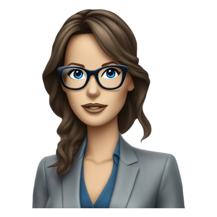 Kate Beckinsale, glasses, blue eyes happy elegant mannequin  sticker