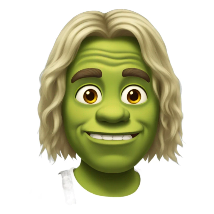 Shrek with long hair and dressed ghetto sticker