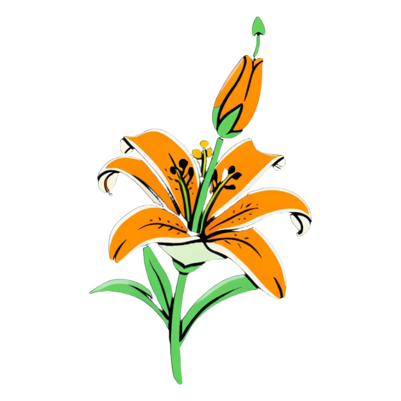 colorful tiger lily flower sticker