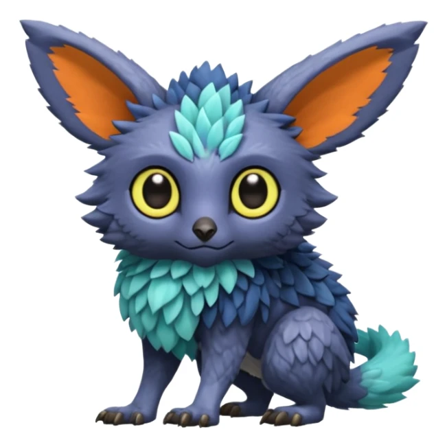 Skogen-Labubu-Trico-Fakémon-hybrid-creature (full body)  sticker