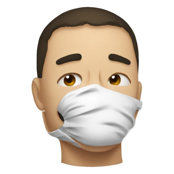 an mma fighter in pain covering his face sticker