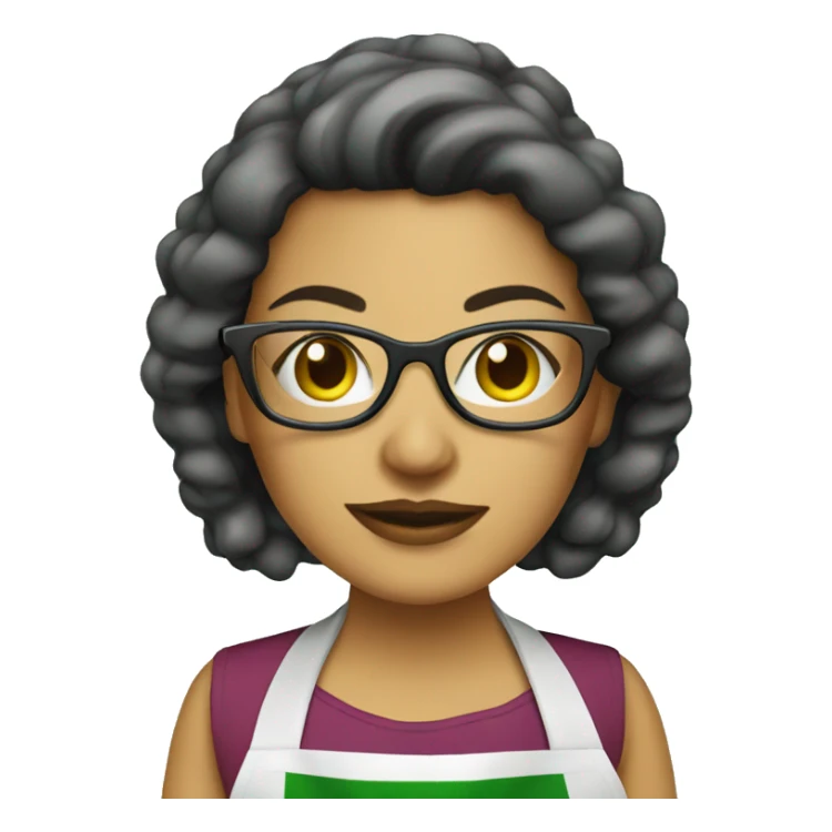 mexican lady green apron  with glasses cooking tacos sticker