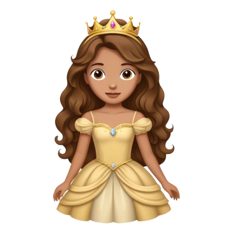 person as princess brown wavy hair long sticker
