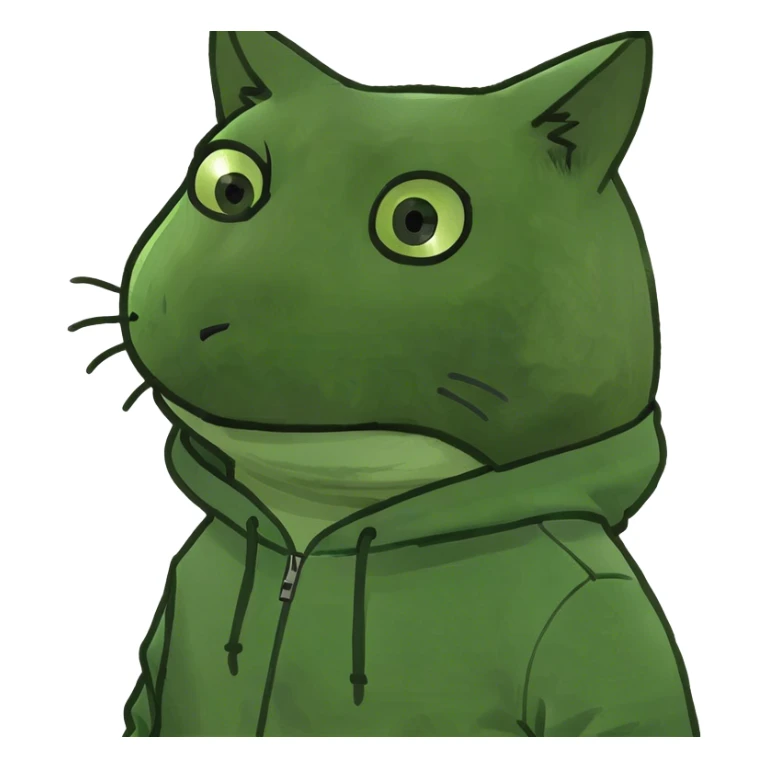 Cat wearing a hoodie sticker