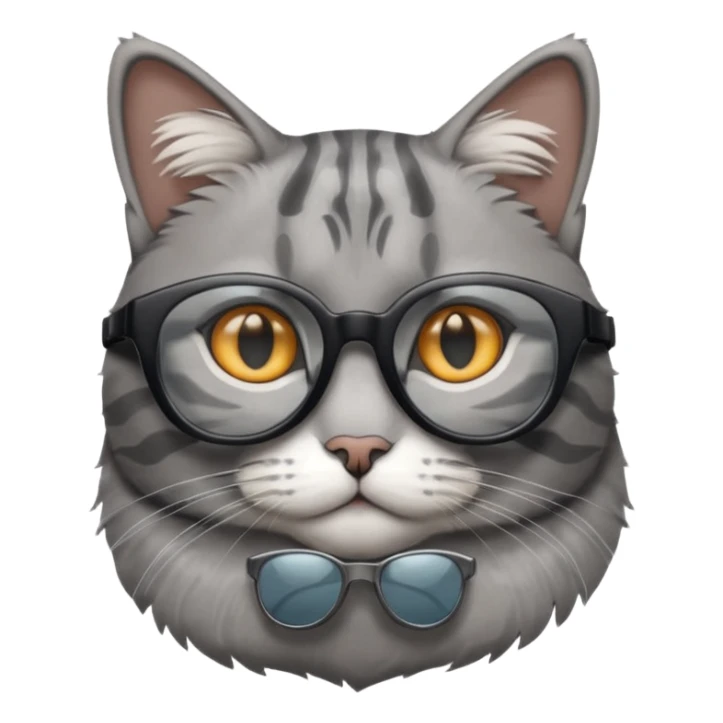 Grey Cat wearing black cooling glass 😎😺 sticker