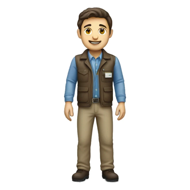 Brunette male geophysicist standing sticker
