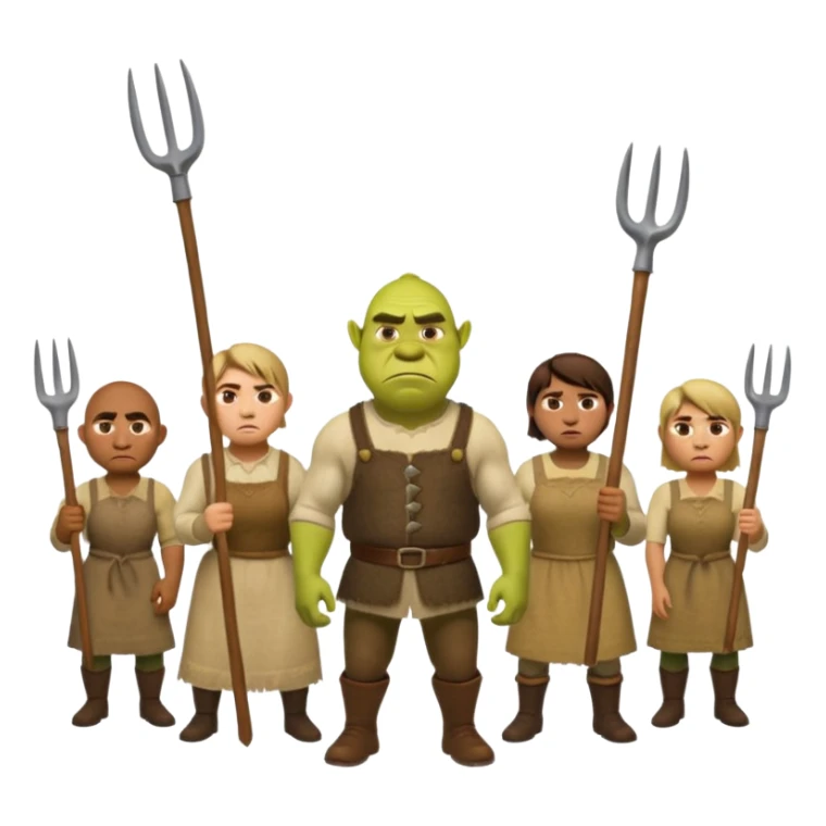 les villagois dans shrek avec des fourches sticker