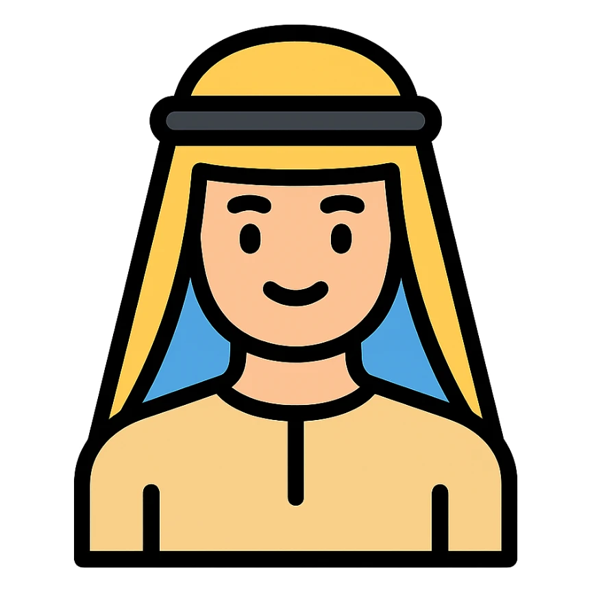 arab man icon with color outline and black outlines sticker