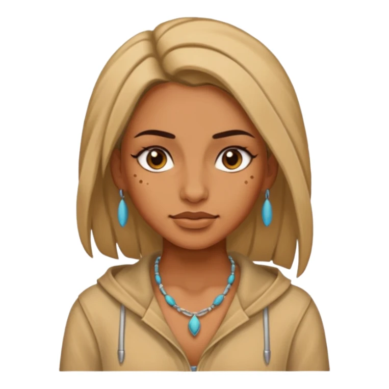 desert woman with piercings just face  sticker