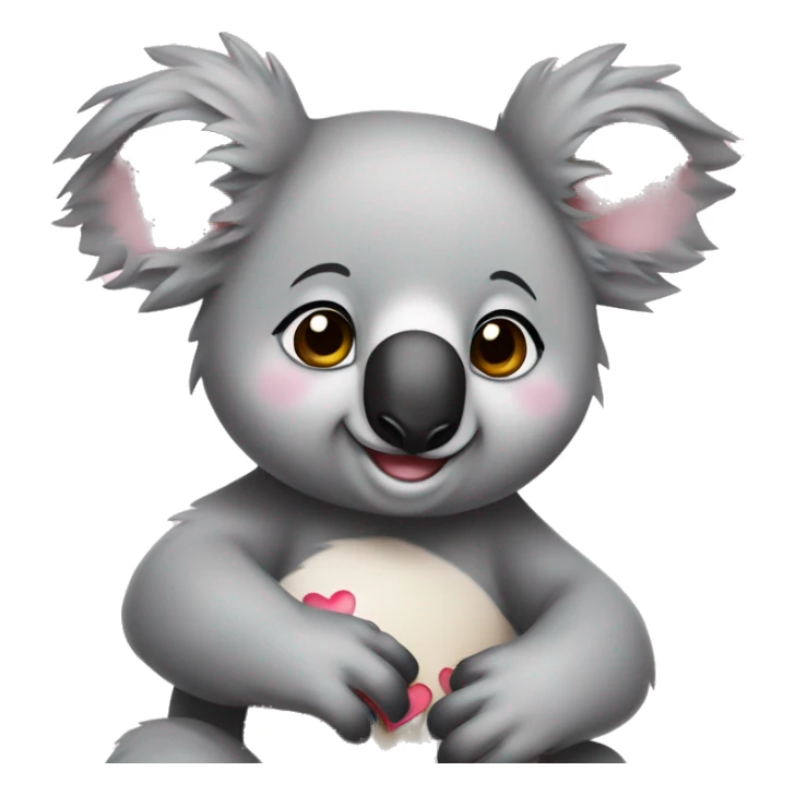 the koala emoji feeling loved so there’s hearts surrounding the koala sticker