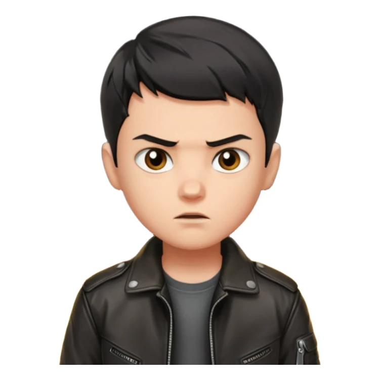 boy with short black hair, fire, risk-taker, realist sticker