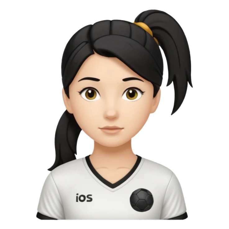 white girl tha plays soccer black hair in ponytail  sticker