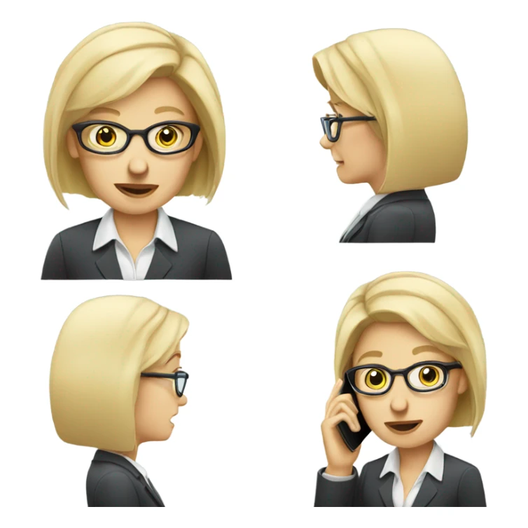 Blonde pale businesswoman wearing glasses talking on her cell phone sticker