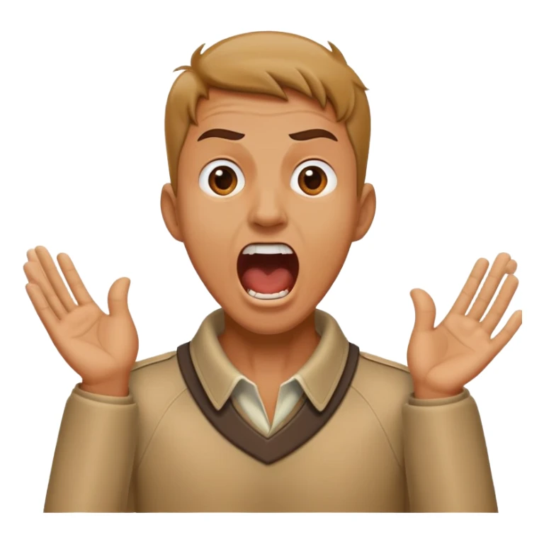 Man whit his hand around his neck screaming  sticker