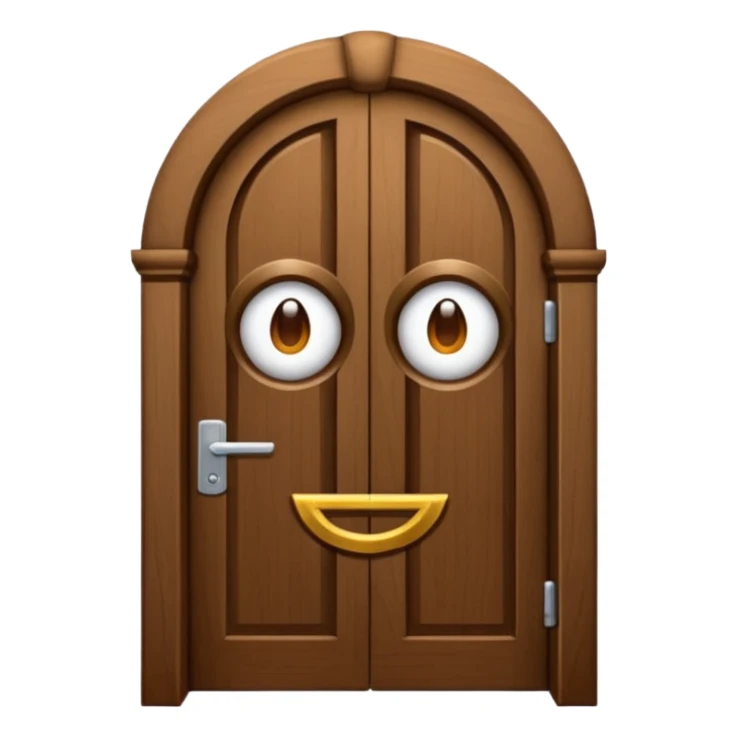 porta única de madeira arredondada no topo, sem rosto, elegante, sem lateral sticker