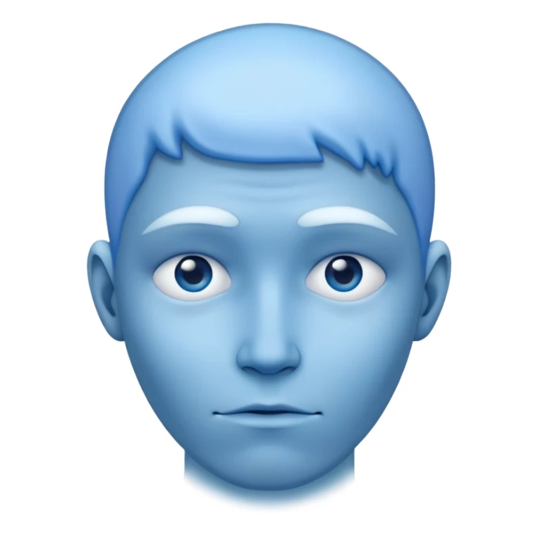 A blue person standing with a faint blue aura around them, representing poor aura. sticker