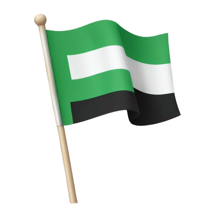 flag with three lines (green, white and black) in a stick  sticker