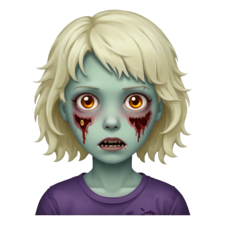Uma menina zombie com um cabelo ondulado curto, com a franja pro lado sticker
