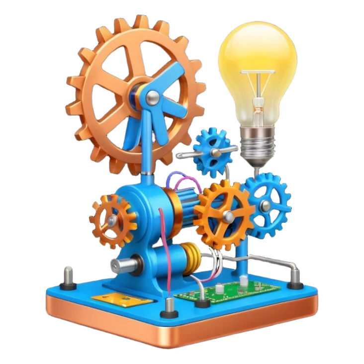 science, chemicals, mechanical gears, electronics, electric wires, light bulb, LED, resistors, circuit board, ic, physics,  nuclear model sticker