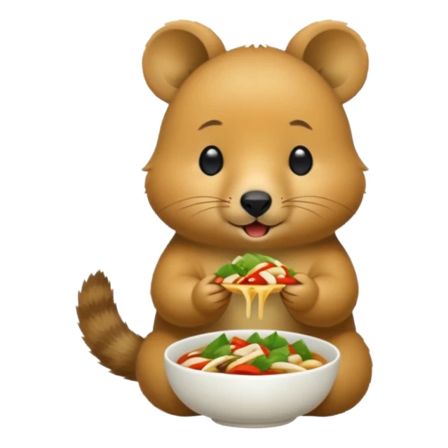quokka eating vietnamese food sticker