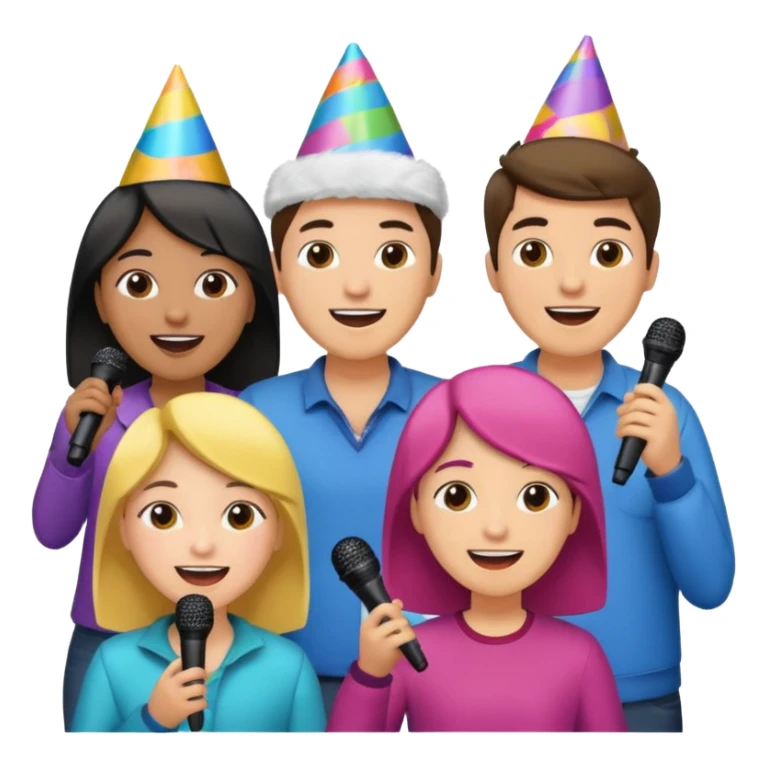 mixed gender and ethnicity karaoke night sticker