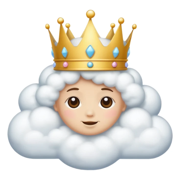 Put this 👑 on top  of 😶‍🌫️ with the face sticker