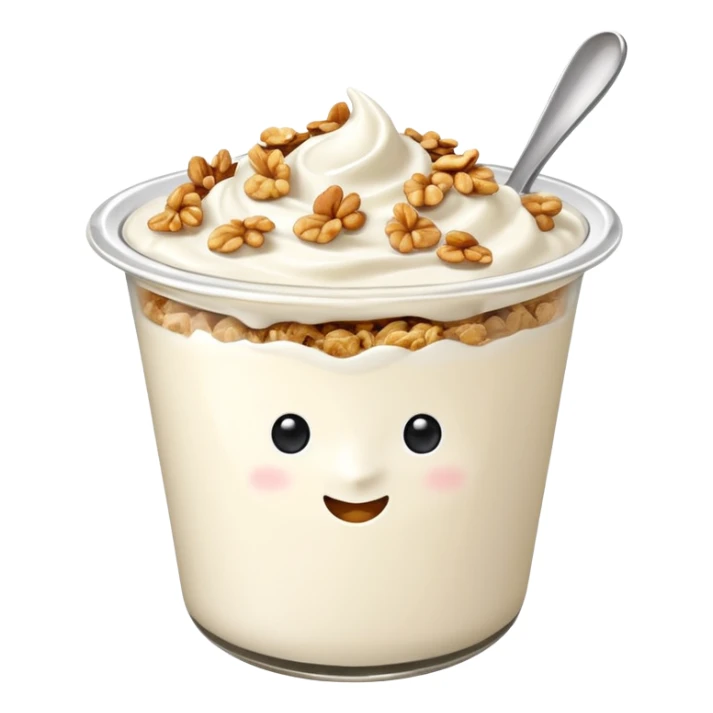 a plain greek yougurt with gronola on it sticker