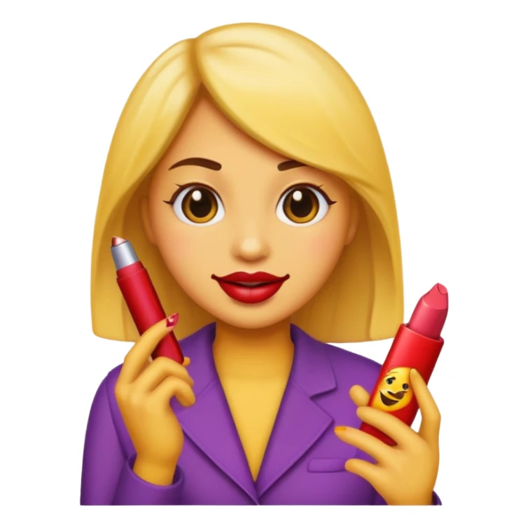 Emoji had lipstick and is holding phone and takis sticker