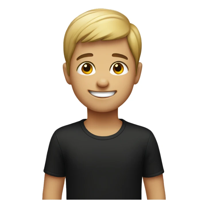 smiling boy in black shirt sticker