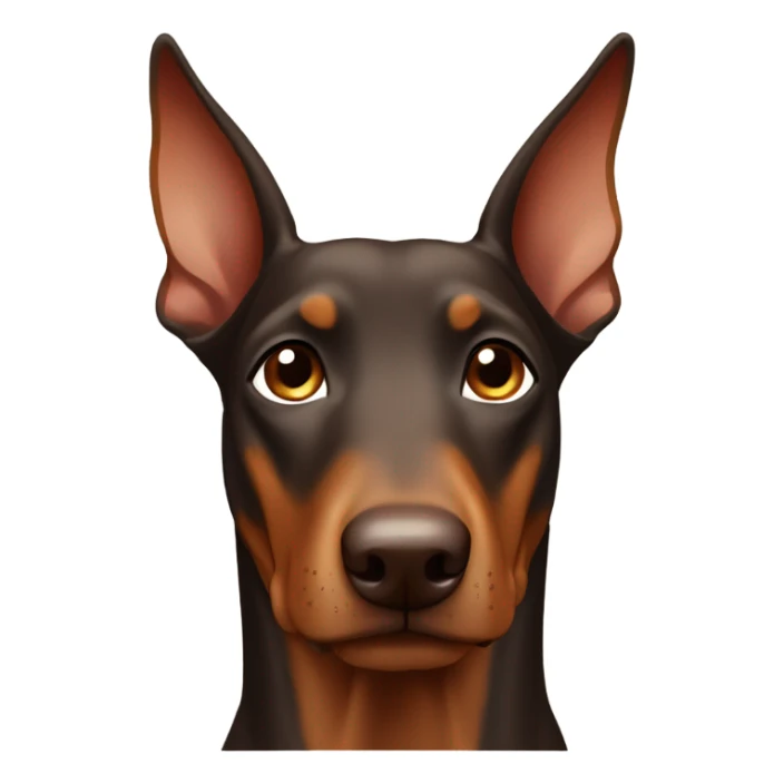 Different shades of brown no black Doberman without cropped ears looking forward and happy  sticker