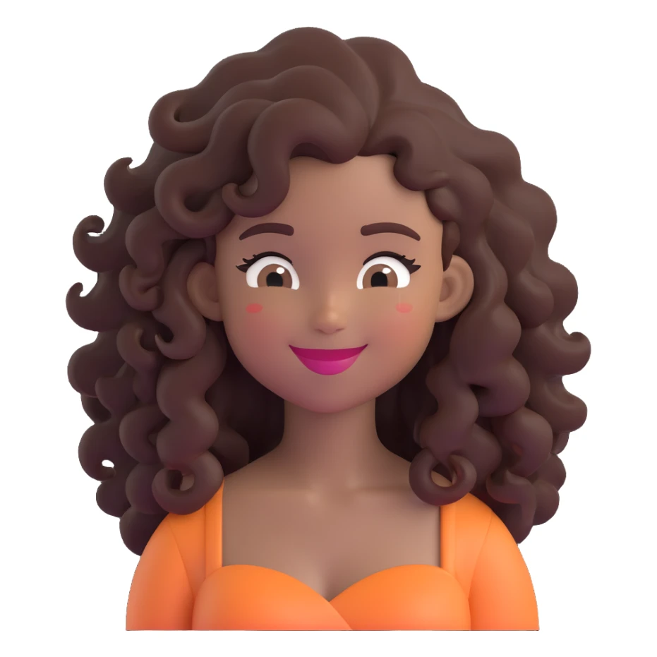 pretty black girl with long curly hair, winking sticker