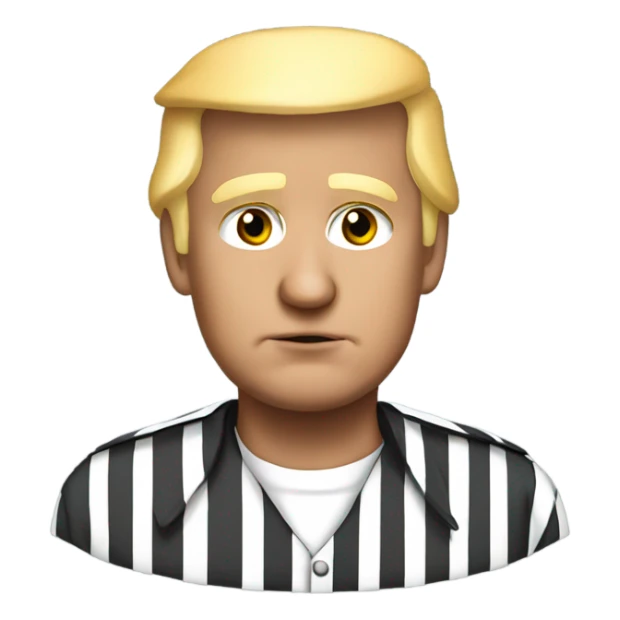 super realistic Donald Trump in prison uniform sticker