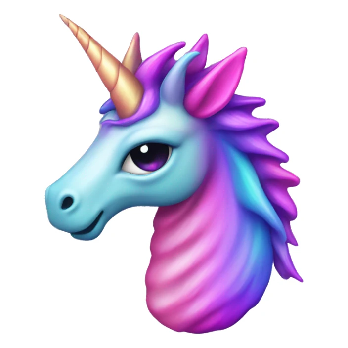 oilslick dragon unicorn horn purple pink rainbow  sticker