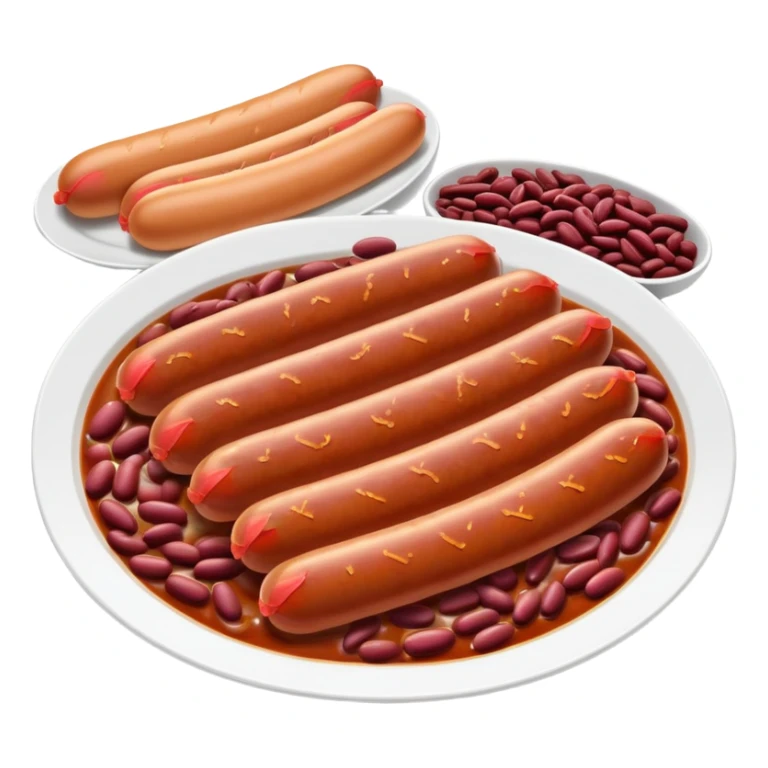 Plate of Sliced hot links and red beans   sticker