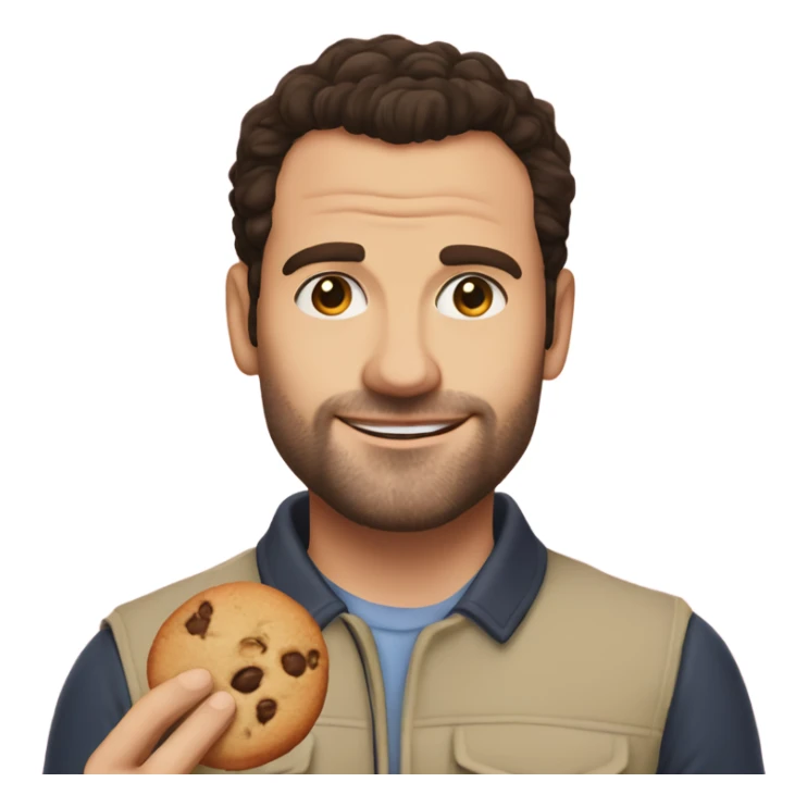nick miller from new girl, with a cookie in hand sticker