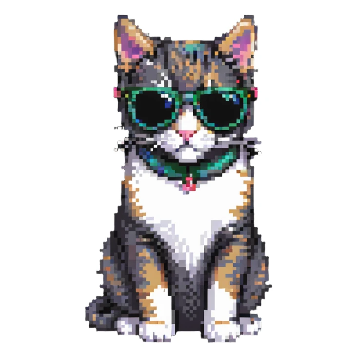 cat wearing sunglasses sticker