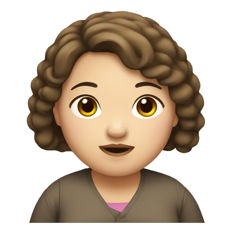 fat asian girl with brown hair sticker