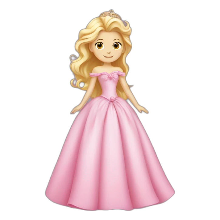 Princesse blonde avec une robe rose et un prince sticker
