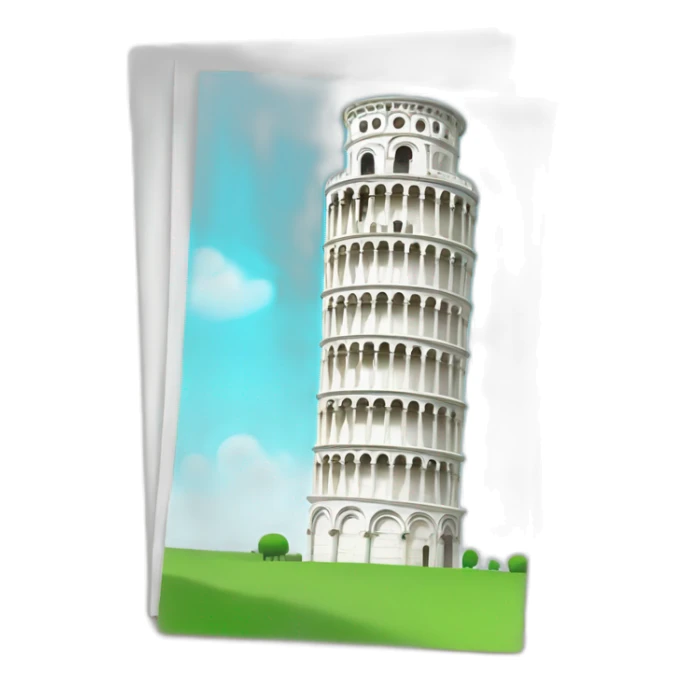 A colorful flashcard about the Leaning Tower of Pisa sticker