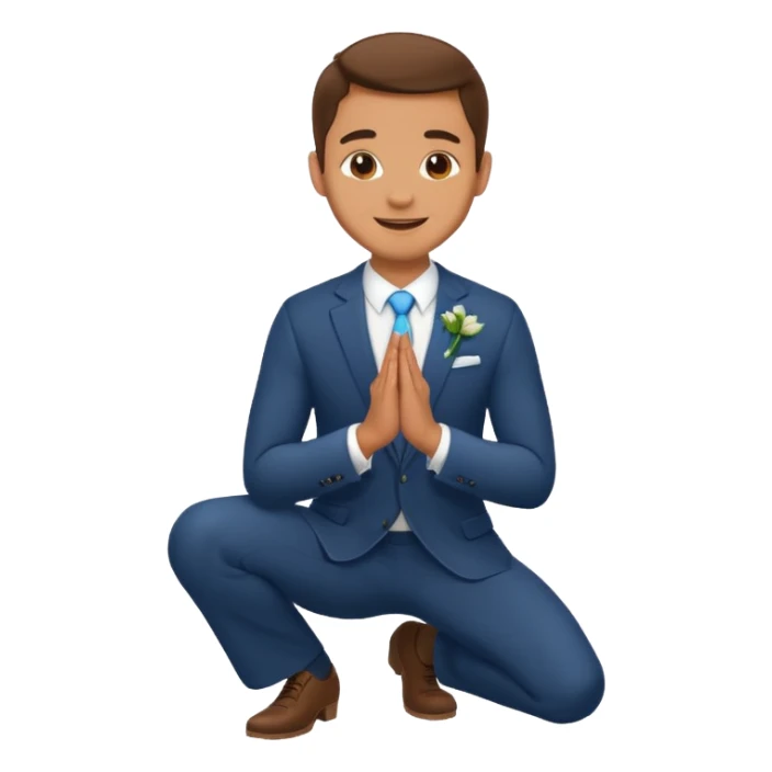 man kneeling and asking for marriage sticker