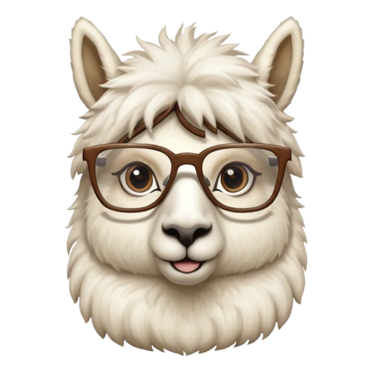 White Llama with prescription glasses sticker
