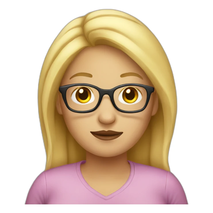 lady with blond hair and glasses fat sticker