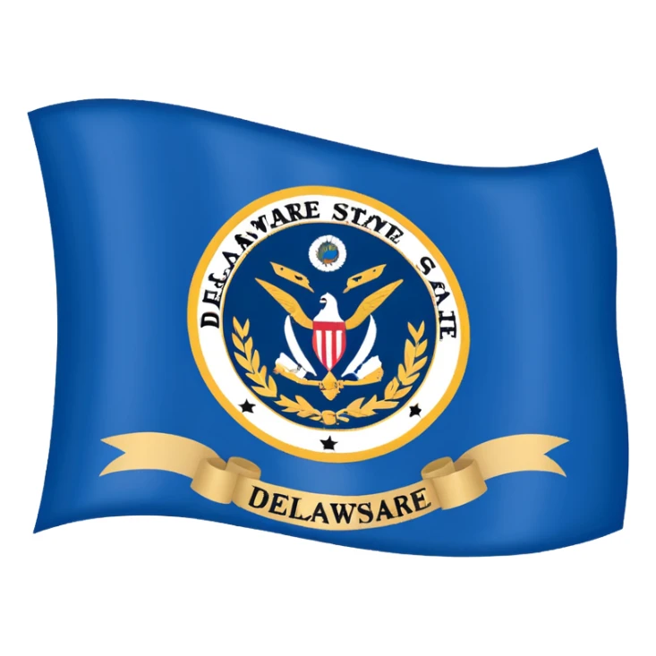 Delaware state flag with accurate colors and emblem sticker
